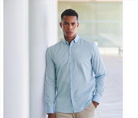 MEN'S LONG SLEEVED 'COTTON FEEL' COOLPLUS® SHIRT HENBURY HY582