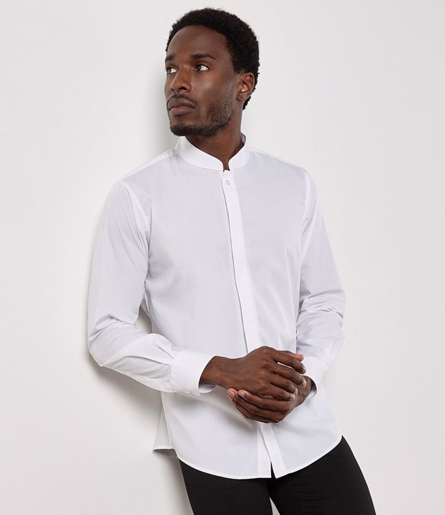 Long Sleeve Tailored Mandarin Collar Shirt Kustom Kit K161