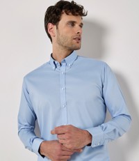 Slim Fit Stretch Long Sleeve Oxford Shirt Kustom Kit K182