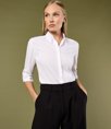 Ladies 3/4 Sleeve Tailored Continental Shirt Kustom Kit K715