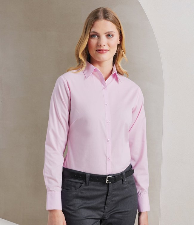 Ladies Long Sleeve Poplin Blouse Premier PR300