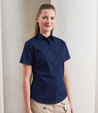 Ladies Short Sleeve Poplin Blouse Premier PR302