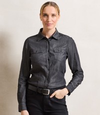 Ladies Jeans Stitch Denim Shirt Premier PR322