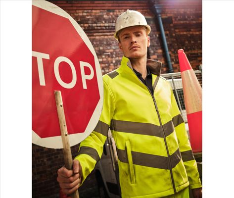 HI-VIS PRO CONTRACT ABLAZE 2 LAYER SOFTSHELL JACKET (CLASS 3) REGATTA RGA712