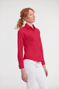 Russell Ladies LSL Fitted Polycot. Poplin Shirt Russell Athletic 9924F