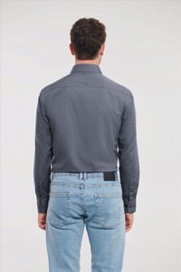 Russell Men LSL Tailored Polycot. Poplin Shirt Russell Athletic 9924M