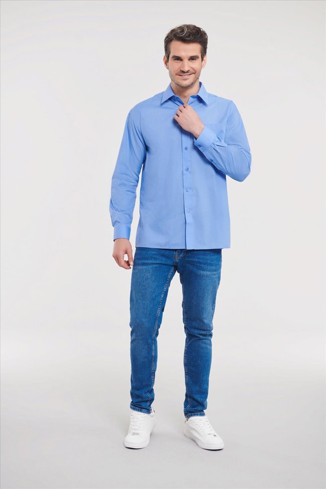 Russell Men LSL Clas. Polycot. Poplin Shirt Russell Athletic 9934M