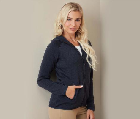 LUX HOODED KNIT FLEECE JACKET FOR WOMEN STEDMAN ST5560