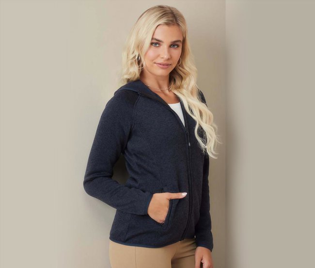LUX HOODED KNIT FLEECE JACKET FOR WOMEN STEDMAN ST5560