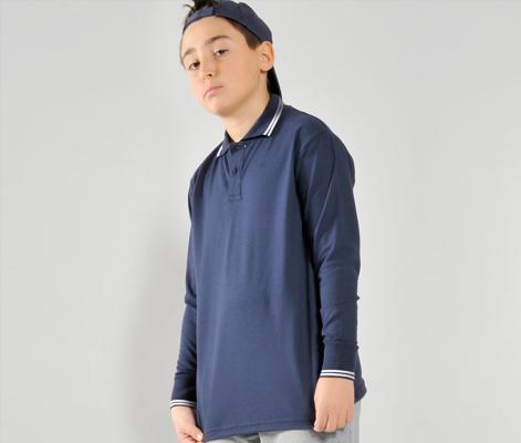 KIDS’ LONG SLEEVE PIQUÉ POLO SHIRT VESTI IT016